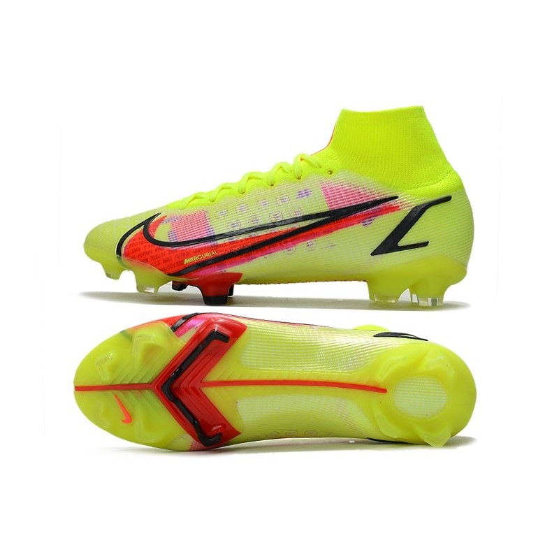 Nike Mercurial Superfly VIII Elite DF FG Volt Černá Bright Crimson